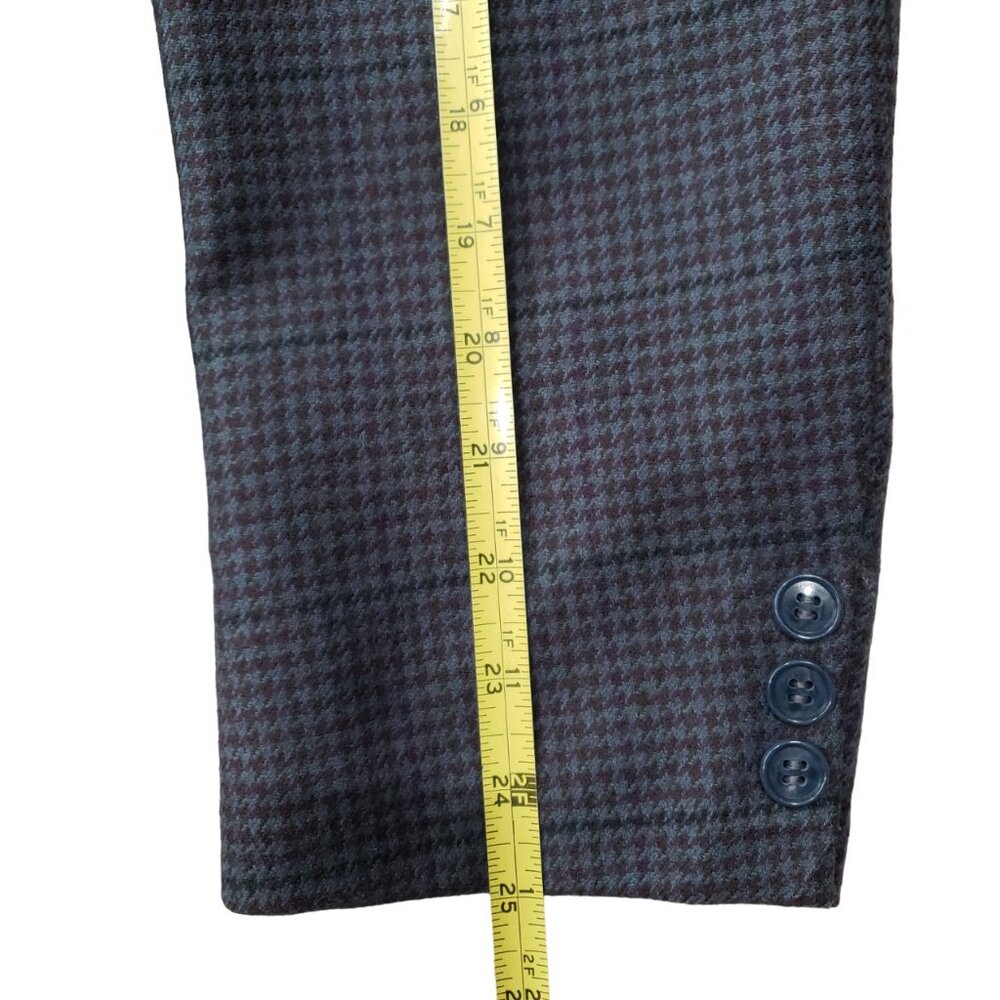 Vintage Lord & Taylor Albert Nipon Men Wool Jacket Fitted Check Blazer 42R - Picture 13 of 13